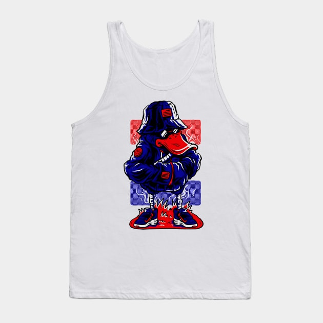 Dapper Duck Character Blue Red Tank Top by BradleyHeal